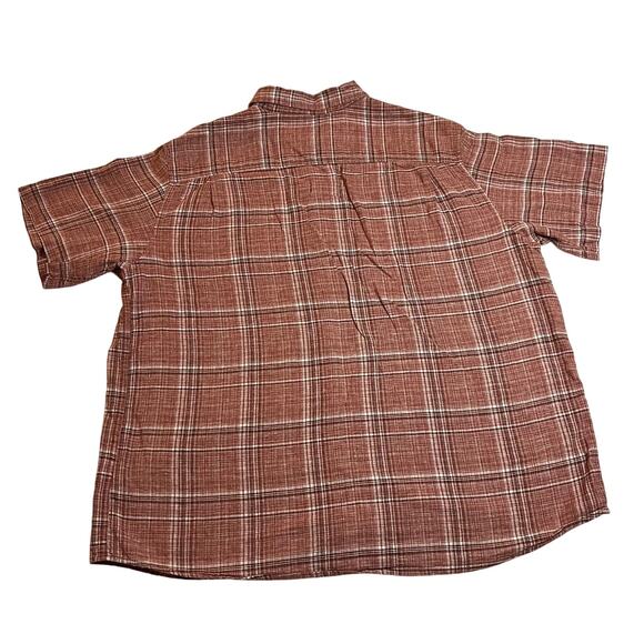 Weatherproof Vintage Linen Cotton Plaid Short Sleeve Button Up Shirt Size XXL - Picture 2 of 9